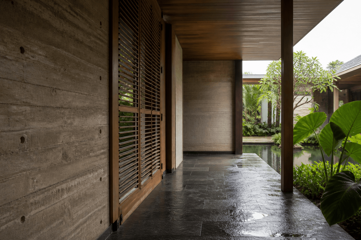 Courtyard House material and spatial detail