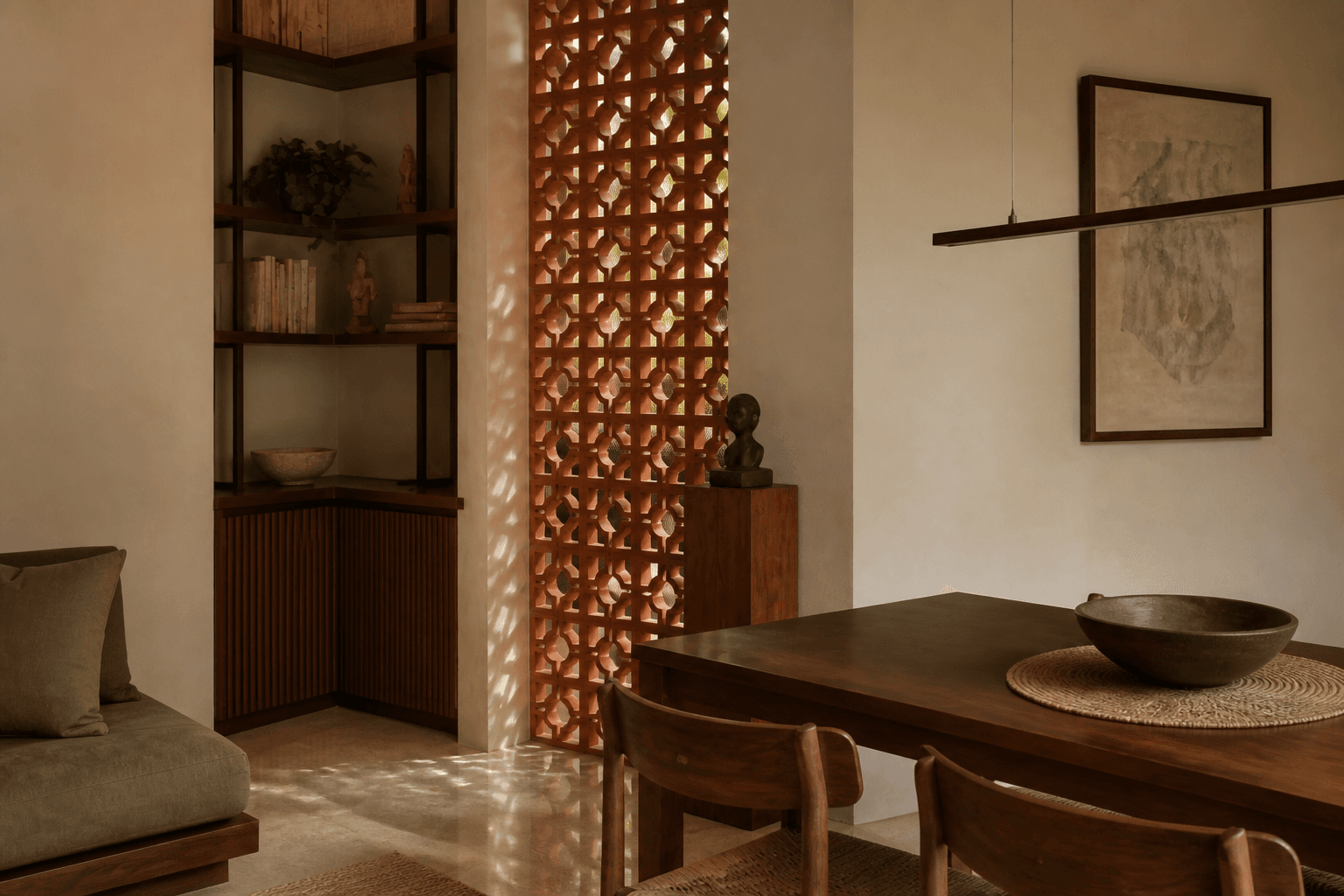 Terracotta Apartment material and spatial detail